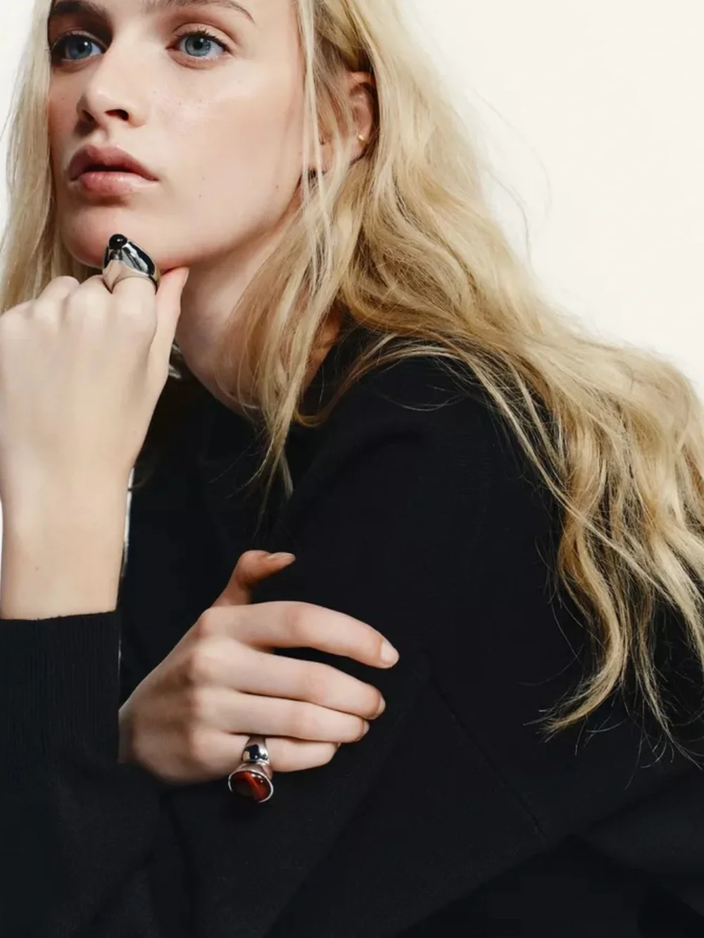 Zara NWT pack of 2 stone rings 1011/290